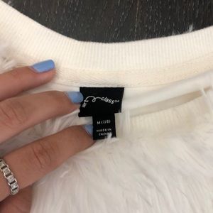 art class Shirts & Tops - Girls White furry sweater art class Shirts & Tops - Girls White furry sweater